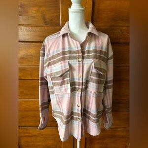 Barbie Pink and Brown Plaid Shacket